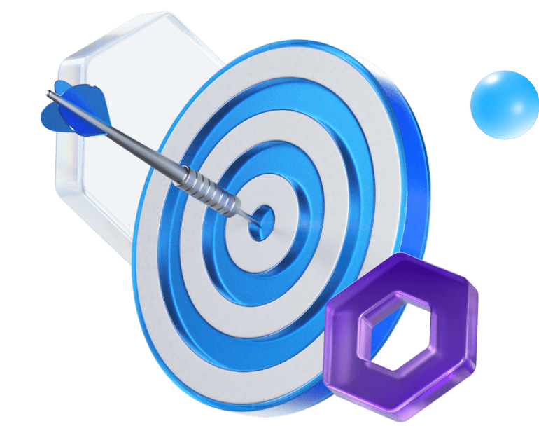 Объёмная абстракция - мишень с дротиком в центре