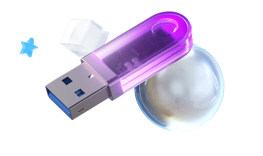 Объемный usb токен с фигурами вокруг